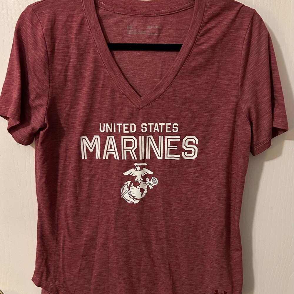 Under Armour Women's Maroon Marines Tee